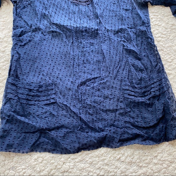 Rainn Floral Lace Swiss Dot Pleated Sheer Tunic XS - Picture 5 of 7